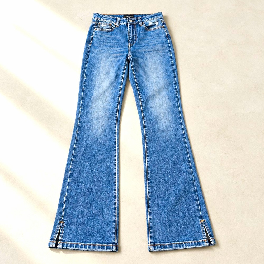 Judy Blue Womens High-Rise Bootcut Jeans Medium Wash Stretch Blue Denim